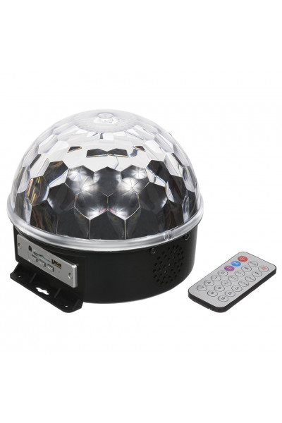 Колонка со светомузыкой Vegas Шар Диско 6 LED d18 см с пультом 220V 55106 Колонка со светомузыкой Vegas Шар Диско 6 LED d18 см с пультом 220V 55106