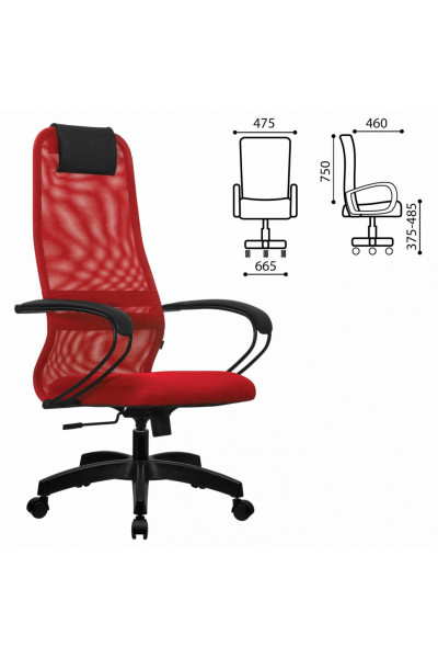 Кресло офисное Metta SU-B-8 ткань/сетка, красное Кресло офисное Metta SU-B-8 ткань/сетка, красное