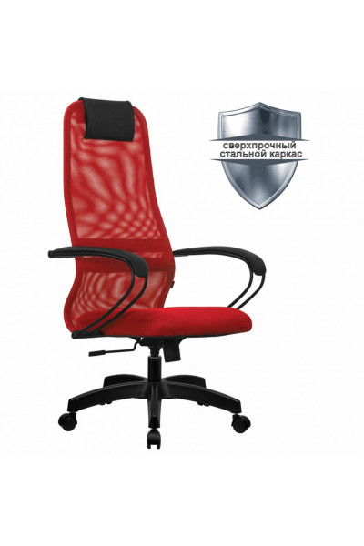 Кресло офисное Metta SU-B-8 ткань/сетка, красное