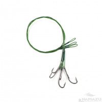 Поводок сталь/нейлон Namazu зел, D0,42 мм, 40 см, живц. крюч. № 1/0, до 23 кг 3 шт N-LS42-40DR1/0L