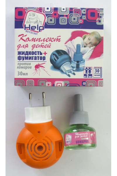 Комплект HELP от комаров для детей: фумигатор+жидкость 30 ночей (80523) Комплект HELP от комаров для детей: фумигатор+жидкость 30 ночей (80523)