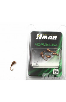 Мормышка Яман уралка с отв., цвет Copper Plated, d 4 (5 шт.) Я-МР87