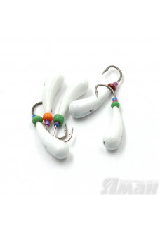 Мормышка литая Яман Зубок Бол., 0,8 г, Kumho №31, цвет бел. с/накопит. (5 шт.) Я-МР1249БС