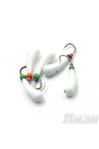 Мормышка литая Яман Зубок Бол., 0,8 г, Kumho №31, цвет бел. с/накопит. (5 шт.) Я-МР1249БС