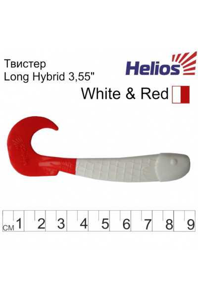 Твистер Helios Long Hybrid 3,55/9,0 см, цвет White RT 7 шт HS-15/1-003 Твистер Helios Long Hybrid 3,55/9,0 см, цвет White RT 7 шт HS-15/1-003