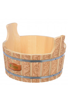 Ушат шайка для бани Банные Штучки Цветы липа 15 л 33429