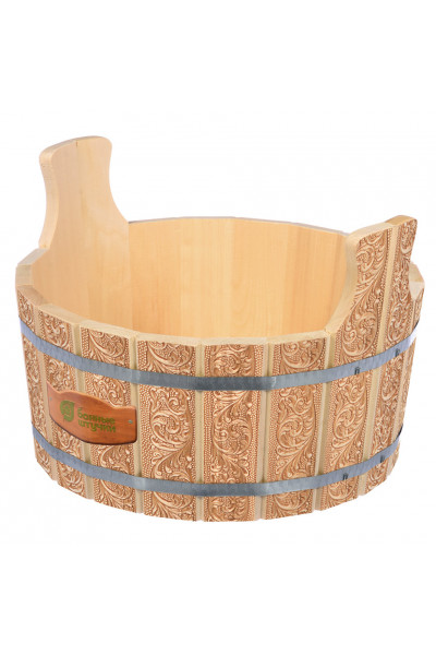 Ушат шайка для бани Банные Штучки Цветы липа 15 л 33429