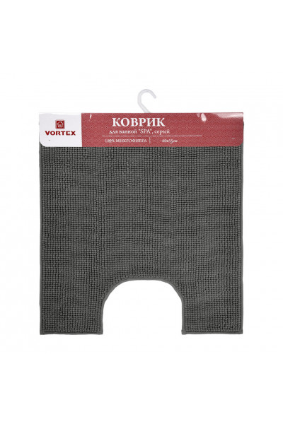 Коврик для туалета Vortex Spa 60х55 см серый 24268 Коврик для туалета Vortex Spa 60х55 см серый 24268