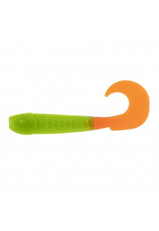 Твистер Helios Long Hybrid 3,55"/9,0 см, цвет Lime & Orange 7 шт HS-15-020