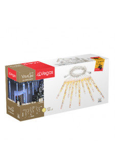 Уличная светодиодная гирлянда (теплый свет) Vegas Сосульки 40 LED, 10 штук, 2х0,3 м, 24V 55036