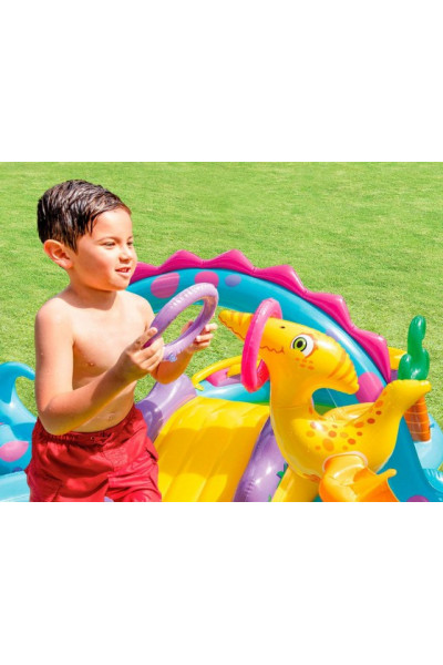 Надувной игровой центр с горкой от 2 лет Intex Динолэнд (57135) 302х229х112 см Надувной игровой центр с горкой от 2 лет Intex Динолэнд (57135) 302х229х112 см