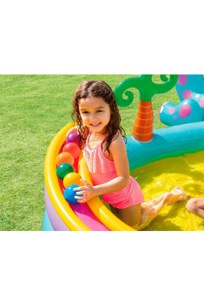 Надувной игровой центр с горкой от 2 лет Intex Динолэнд (57135) 302х229х112 см Надувной игровой центр с горкой от 2 лет Intex Динолэнд (57135) 302х229х112 см