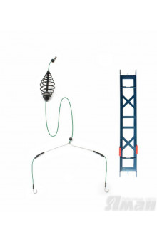 Оснастка фидер Яман Карп, корм. 30 г, 65 мм, коромыс. 16 см, шнур 0,25 мм, крючок №4 Я-ОК-30-025-4