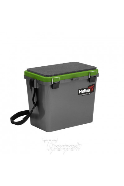 Ящик рыболовный зимний Helios односекционный 19л серый/салатовый (HS-IB-19-GG-1)