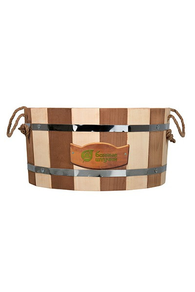 Ушат шайка для бани Банные Штучки Констраст с пластиковой вставкой, липа 10 л 31146