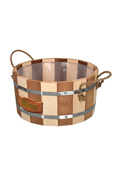 Ушат шайка для бани Банные Штучки Констраст с пластиковой вставкой, липа 10 л 31146 Ушат шайка для бани Банные Штучки Констраст с пластиковой вставкой, липа 10 л 31146