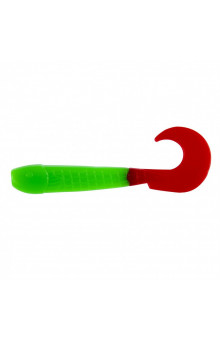 Твистер Helios Long Hybrid 3,55"/9,0 см, цвет Lime & Red 7 шт HS-15-021