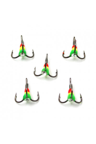 Крючок тройник Namazu светофор № 10 , GYR (5 шт.) N-HTL10GYR Крючок тройник Namazu светофор № 10 , GYR (5 шт.) N-HTL10GYR