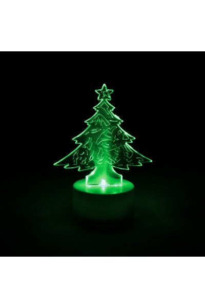 Свеча чайная светодиодная Vegas Елочка с батарейкой 6х8 см, 24V 55052 Свеча чайная светодиодная Vegas Елочка с батарейкой 6х8 см, 24V 55052