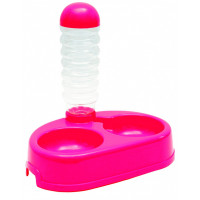 Автопоилка для кошек и собак с кормушкой Каскад 0,9 л