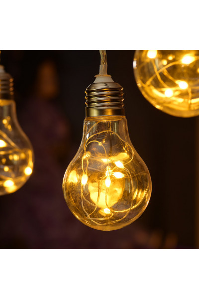 Светодиодная гирлянда для дома (мультиколор) Vegas Ретро лампы 60 LED 1,8 м таймер, пульт 55133 Светодиодная гирлянда для дома (мультиколор) Vegas Ретро лампы 60 LED 1,8 м таймер, пульт 55133