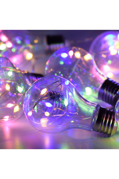 Светодиодная гирлянда для дома (мультиколор) Vegas Ретро лампы 60 LED 1,8 м таймер, пульт 55133 Светодиодная гирлянда для дома (мультиколор) Vegas Ретро лампы 60 LED 1,8 м таймер, пульт 55133