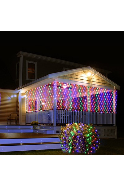 Уличная светодиодная гирлянда (мультиколор) Vegas Сеть 144 LED, 1,2х1,5 м, 24V 55109 Уличная светодиодная гирлянда (мультиколор) Vegas Сеть 144 LED, 1,2х1,5 м, 24V 55109