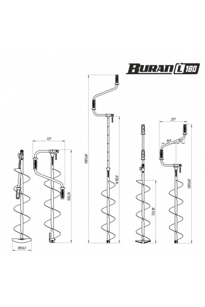 Ледобур Тонар Buran 180L (диаметр 180 мм) двуручный, левый, прямые ножи LB-180L Ледобур Тонар Buran 180L (диаметр 180 мм) двуручный, левый, прямые ножи LB-180L