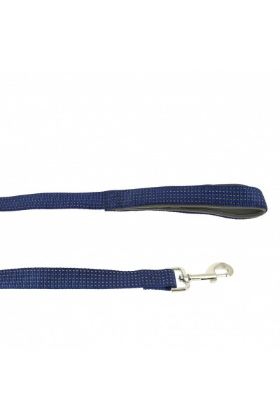 Поводок светоотражающий нейлон/неопрен Каскад Премиум 2,5 см, длина 1,5 м, синий