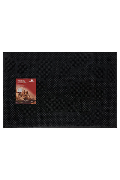 Коврик резиновый придверный Vortex Следы 40х60 см черный 22462