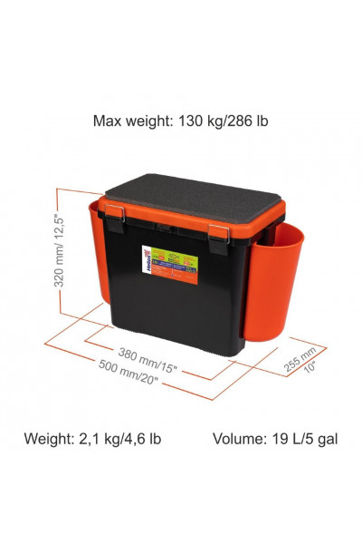 Ящик для зимней рыбалки Helios FishBox односекционный 19л оранжевый Ящик для зимней рыбалки Helios FishBox односекционный 19л оранжевый