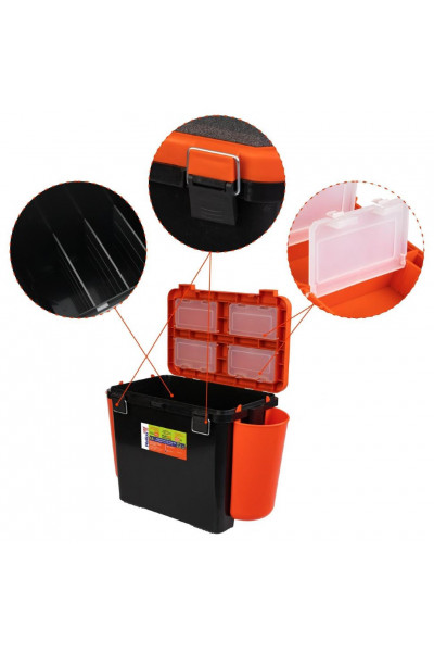 Ящик для зимней рыбалки Helios FishBox односекционный 19л оранжевый Ящик для зимней рыбалки Helios FishBox односекционный 19л оранжевый