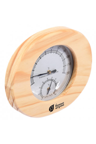 Термометр с гигрометром для бани и сауны Банная станция овальный в деревянном корпусе 18022 Термометр с гигрометром для бани и сауны Банная станция овальный в деревянном корпусе 18022