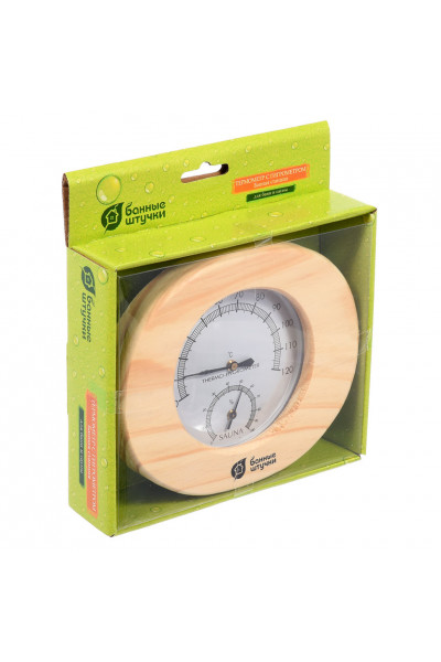 Термометр с гигрометром для бани и сауны Банная станция овальный в деревянном корпусе 18022 Термометр с гигрометром для бани и сауны Банная станция овальный в деревянном корпусе 18022