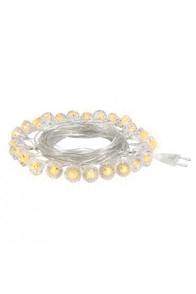 Светодиодная гирлянда для дома (теплый свет) Vegas Бриллианты 25 LED, 5 м, 220V 55083