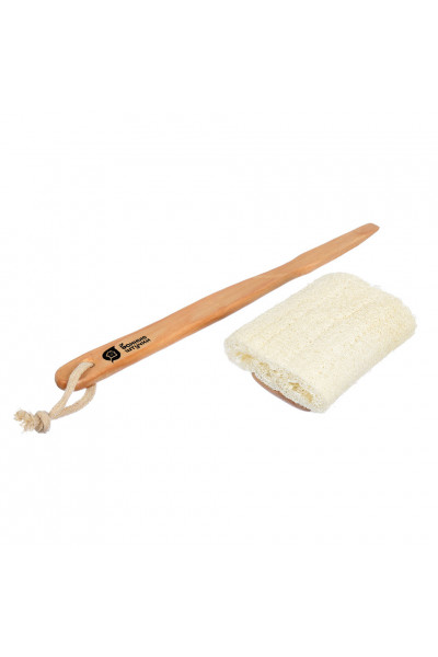 Мочалка из люфы Банные Штучки на деревянной ручке 40044 Мочалка из люфы Банные Штучки на деревянной ручке 40044
