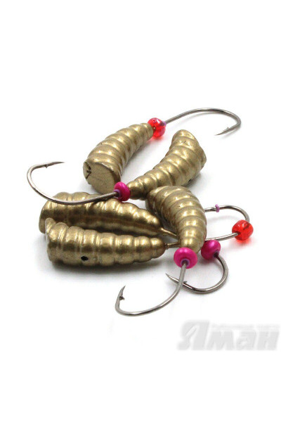 Мормышка литая Яман Личинка, 2,9 г, Kumho №82, цвет золото (5 шт.) Я-МРЛ55