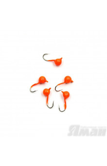 Мормышка вольфрам Яман Шар с ушками, р.3, 0,30 г, цвет оранж. (5 шт.) Я-МР1478