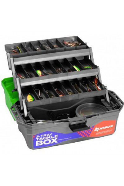 Ящик для снастей Nisus Tackle Box трехполочный зеленый N-TB-3-G Ящик для снастей Nisus Tackle Box трехполочный зеленый N-TB-3-G