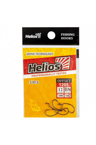 Крючок офсетный Helios №12 цвет BN (5 шт) HS-1205-12 Крючок офсетный Helios №12 цвет BN (5 шт) HS-1205-12