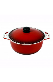 Кастрюля с крышкой Силумин Эмаль Азиатка 8л (ЭКА08)