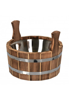 Ушат шайка Банные Штучки с нержавеющей вставкой, липа 6 л 33333