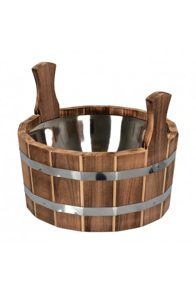 Ушат шайка Банные Штучки с нержавеющей вставкой, липа 6 л 33333