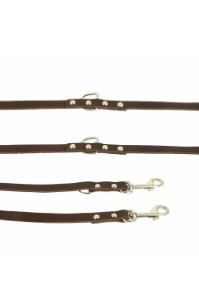 Поводок кожаный переменной длины Каскад 1,5 см, длина 1,15-1,85 м