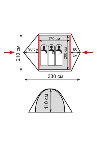 Палатка Tramp Ranger 3 V2 зеленая TRT-126 Палатка Tramp Ranger 3 V2 зеленая TRT-126