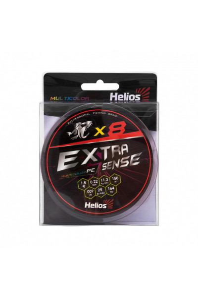 Шнур плетеный Helios Extrasense X8 PE 1.5/25LB 0,22мм 150м Multicolor HS-ES-X8-1.5/25LB Шнур плетеный Helios Extrasense X8 PE 1.5/25LB 0,22мм 150м Multicolor HS-ES-X8-1.5/25LB