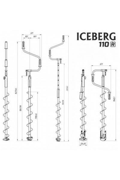 Ледобур Iceberg Siberia 110R-1600 v3.0 (диаметр 110 мм) двуручный, правый, полукруглые ножи Ледобур Iceberg Siberia 110R-1600 v3.0 (диаметр 110 мм) двуручный, правый, полукруглые ножи