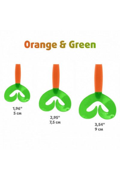 Твистер Helios Credo Double Tail 2,95/7,5 см, цвет Orange & Green 7 шт HS-12-025 Твистер Helios Credo Double Tail 2,95/7,5 см, цвет Orange & Green 7 шт HS-12-025