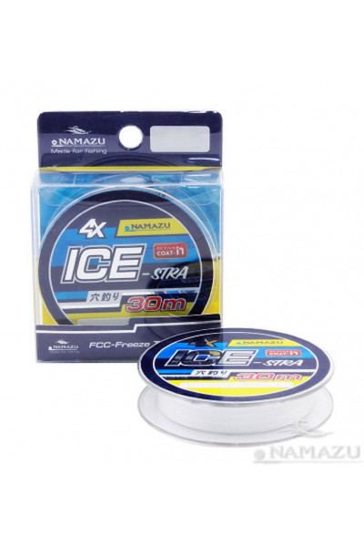 Шнур плетеный Namazu Ice-Stra 4Х, 30 м, 0,1 мм, до 6,8 кг, белый NIS30-0,1