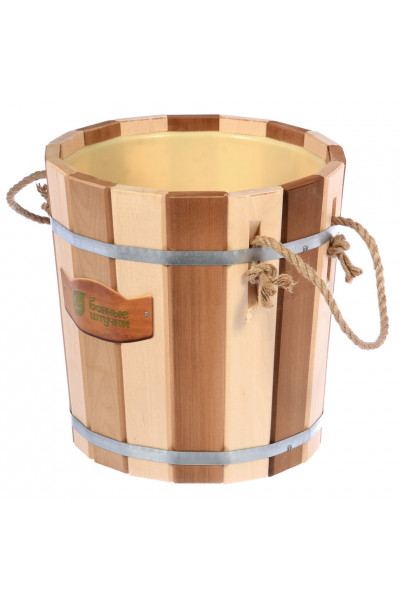 Запарник Банные Штучки Контраст с пластиковой вставкой, липа 12 л 32420